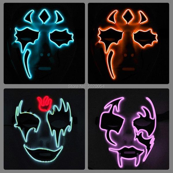 party masks novelty el wire glowing mask halloween costume props light up led for scary theme decor
party masks novelty el wire glowing mask halloween costume props light up led for scary theme decor