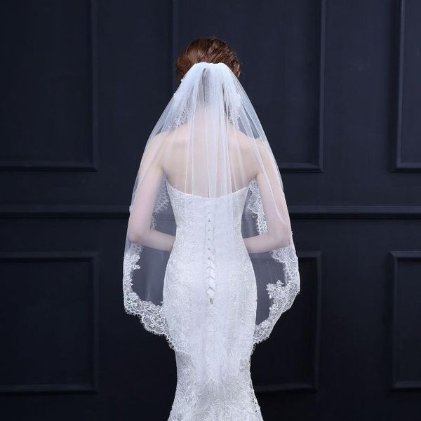 bridal veils sale romantic ivory veil fingertip length lace edge appliques for wedding dresses, Black
bridal veils sale romantic ivory veil fingertip length lace edge appliques for wedding dresses, Black