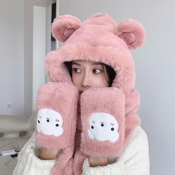 hats, scarves & gloves sets women scarf hat three-piece set autumn and winter style plush thick hooded student cute bear bib, Blue;gray
hats, scarves & gloves sets women scarf hat three-piece set autumn and winter style plush thick hooded student cute bear bib, Blue;gray