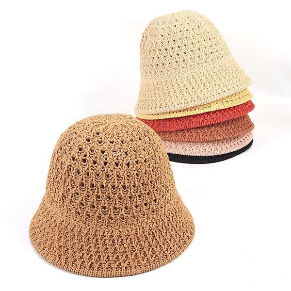wide brim hats hollow out adjustable solid color summer shading beach hat dome sun protection korean version women straw basin cap, Blue;gray
wide brim hats hollow out adjustable solid color summer shading beach hat dome sun protection korean version women straw basin cap, Blue;gray