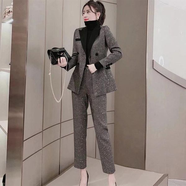 mimi winter new 2021 temperament fashionable thickened sequins wool herringbone suit pencil pants two sets for women, White
mimi winter new 2021 temperament fashionable thickened sequins wool herringbone suit pencil pants two sets for women, White