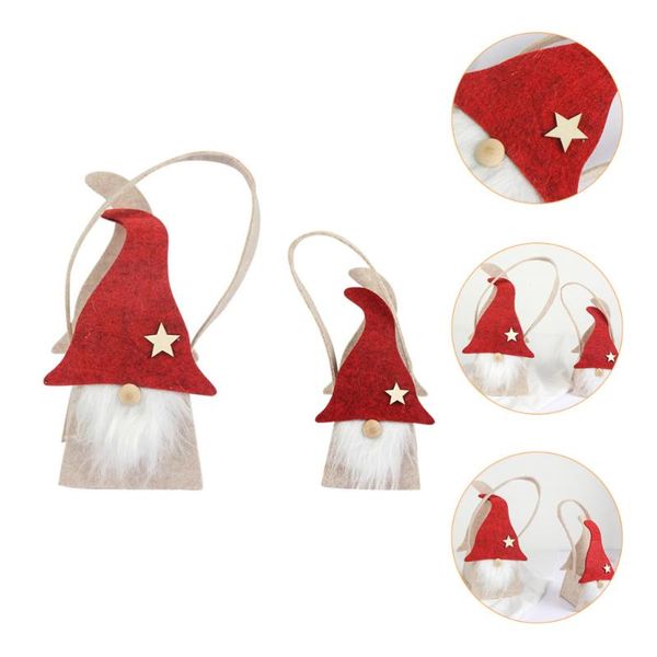 gift wrap 2pcs christmas themed bag diy felt candy storage pouch