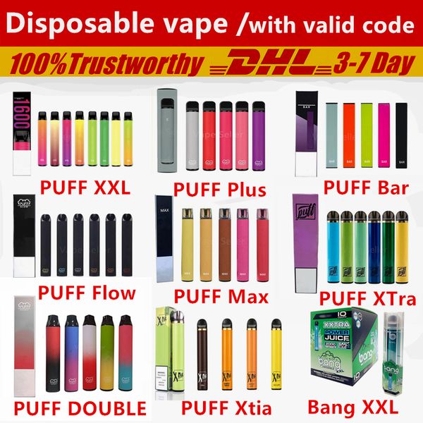 Puff Bar PLUS XXL Max Bars DOUBLE Glow Max Bang Posh XL Puff Bars Disposable Device Pod Kit Battery Cartridges Vape Pen
Puff Bar PLUS XXL Max Bars DOUBLE Glow Max Bang Posh XL Puff Bars Disposable Device Pod Kit Battery Cartridges Vape Pen