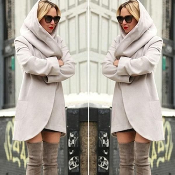 women's trench coats autumn and winter long-sleeved fashion loose woolen coat with pockets plus size s-5xl hooded women casual windbrea, Tan;black
women's trench coats autumn and winter long-sleeved fashion loose woolen coat with pockets plus size s-5xl hooded women casual windbrea, Tan;black