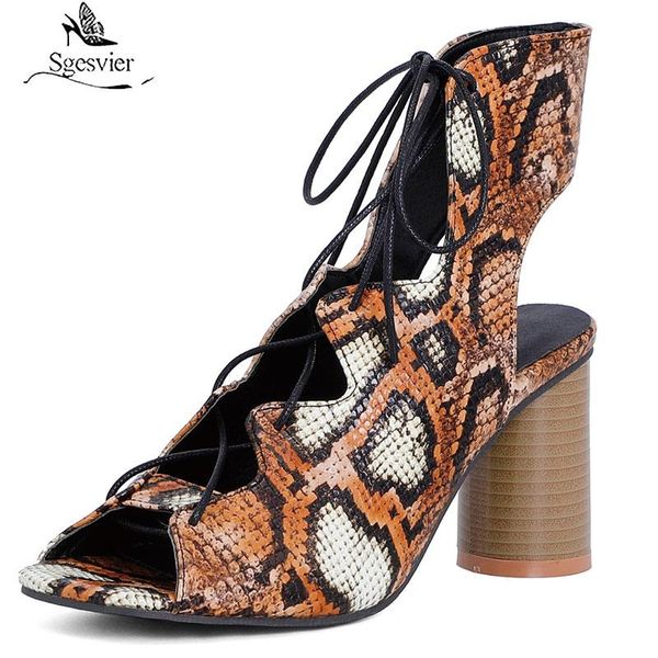 sandals sgesvier summer vintage snake print round heel shoes peep toe snakeskin high cross tied gladiator women, Black
sandals sgesvier summer vintage snake print round heel shoes peep toe snakeskin high cross tied gladiator women, Black