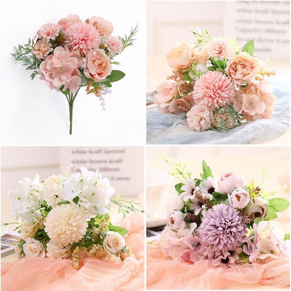 1 bouquet 7 forks silk peony artificial daisy flowers fake flore hydrangea bridal roses wedding party garden home decoration
1 bouquet 7 forks silk peony artificial daisy flowers fake flore hydrangea bridal roses wedding party garden home decoration
