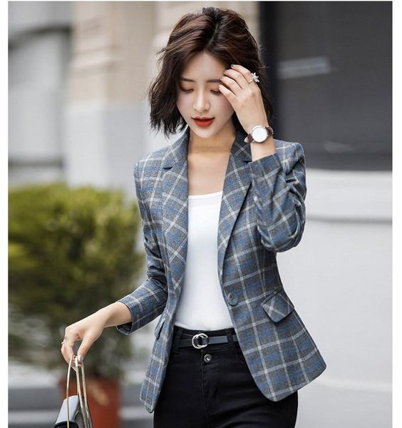 women's suits & blazers 2021 blazer long sleeves jacket office lady one button casual plaid, White;black
women's suits & blazers 2021 blazer long sleeves jacket office lady one button casual plaid, White;black