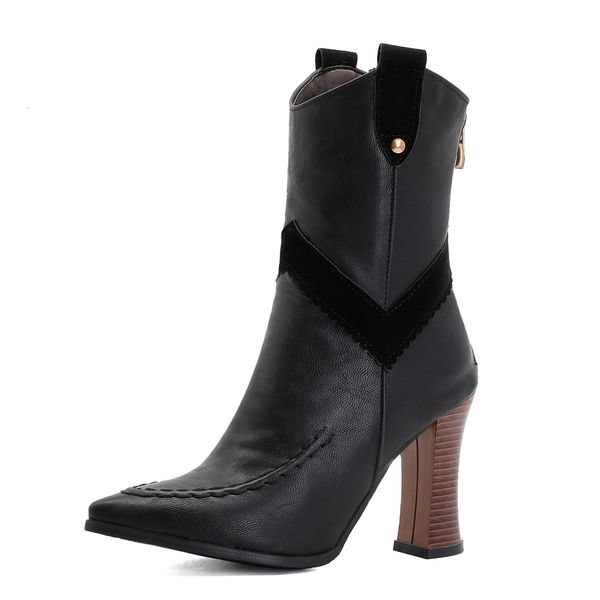 super size pointed toe high heel big green army rivet middle calf put suture in the form of v belt children boots ezsy, Black
super size pointed toe high heel big green army rivet middle calf put suture in the form of v belt children boots ezsy, Black