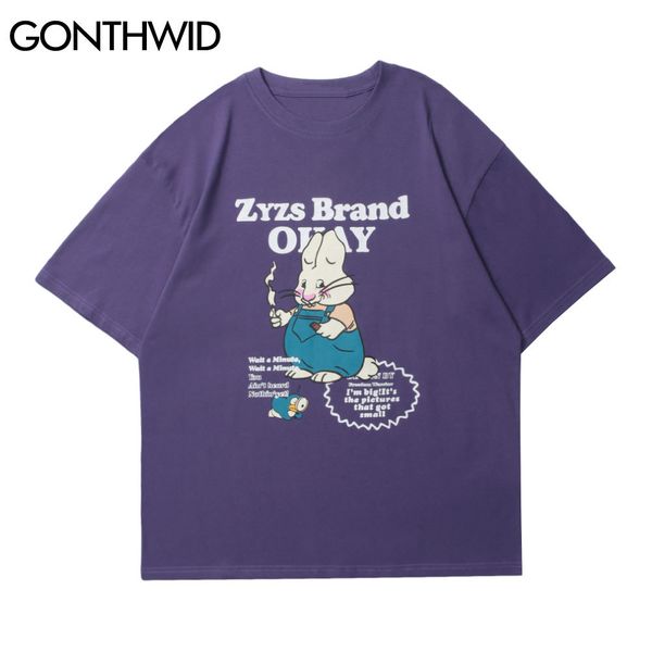gonthwid t-shirts summer streetwear casual cartoon rabbit print short sleeve tees harajuku hip hop cotton oversize tshirts c0315, White;black
gonthwid t-shirts summer streetwear casual cartoon rabbit print short sleeve tees harajuku hip hop cotton oversize tshirts c0315, White;black