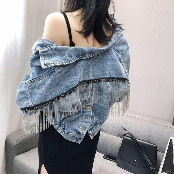 women's jackets ulzaang tassel denim jacket 2021 spring and autumn korean split loose bat sleeve short, Black;brown
women's jackets ulzaang tassel denim jacket 2021 spring and autumn korean split loose bat sleeve short, Black;brown