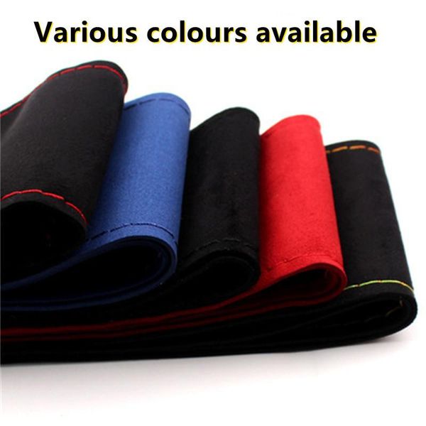 steering wheel covers diy/ suede hand-sewn cover/ soft fiber leather braid on the steering-wheel of car with needle 
steering wheel covers diy/ suede hand-sewn cover/ soft fiber leather braid on the steering-wheel of car with needle