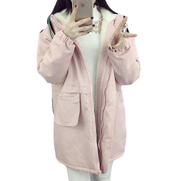 women's trench coats plus velvet thicken women jackets 2021 autumn winter lamb hair hooded loose casual size female outerwear pp038, Tan;black
women's trench coats plus velvet thicken women jackets 2021 autumn winter lamb hair hooded loose casual size female outerwear pp038, Tan;black