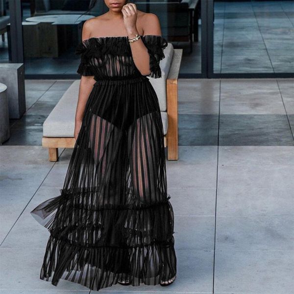 women's swimwear 2021 women summer solid color beach dress lace off shoulder cover up items clothing bikini smock, White;black
women's swimwear 2021 women summer solid color beach dress lace off shoulder cover up items clothing bikini smock, White;black