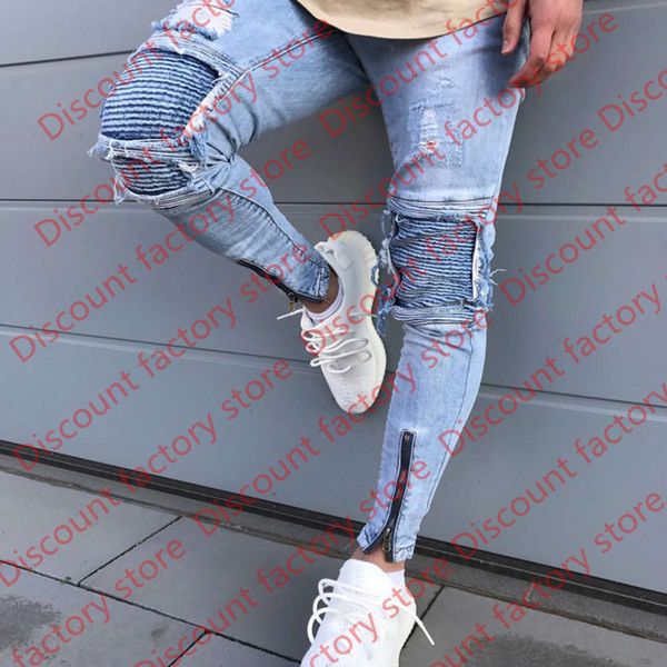 new mens hip hop ripped jeans 2020 destroyed hole skinny biker jeans zipper decorative light blue denim pants
new mens hip hop ripped jeans 2020 destroyed hole skinny biker jeans zipper decorative light blue denim pants