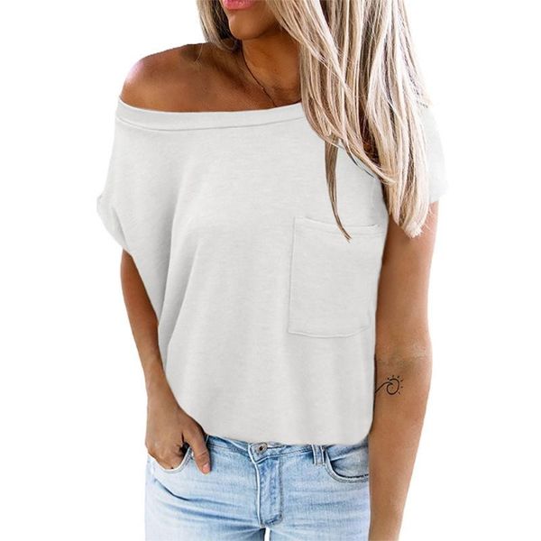 women's t-shirt women summer short sleeve crew neck t shirts off shoulder plain solid color pullover tunic casual baggy loose fit, White
women's t-shirt women summer short sleeve crew neck t shirts off shoulder plain solid color pullover tunic casual baggy loose fit, White