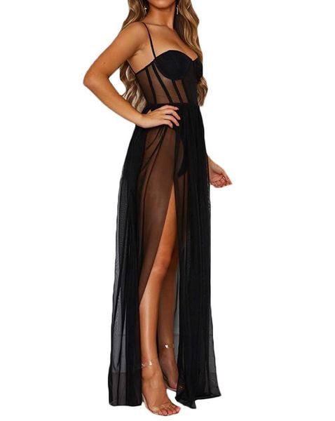 women's swimwear uk dress womens stars perspective mesh gauze sleeveless backless party long, White;black
women's swimwear uk dress womens stars perspective mesh gauze sleeveless backless party long, White;black