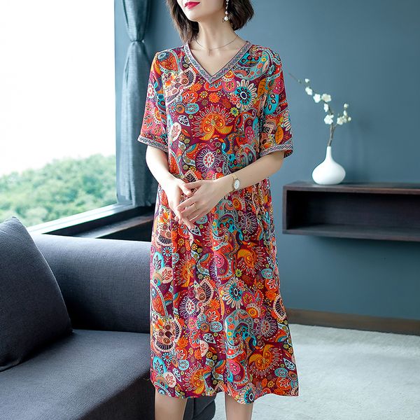 2021 new short sleeve v-neck plus spring summer printing waist smooth breathable oversize lrgv, Black;gray
2021 new short sleeve v-neck plus spring summer printing waist smooth breathable oversize lrgv, Black;gray