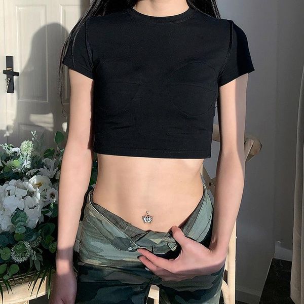 women's t-shirt 2021 cross-border summer solid color round neck navel fashion trend slim short sleeve, White
women's t-shirt 2021 cross-border summer solid color round neck navel fashion trend slim short sleeve, White