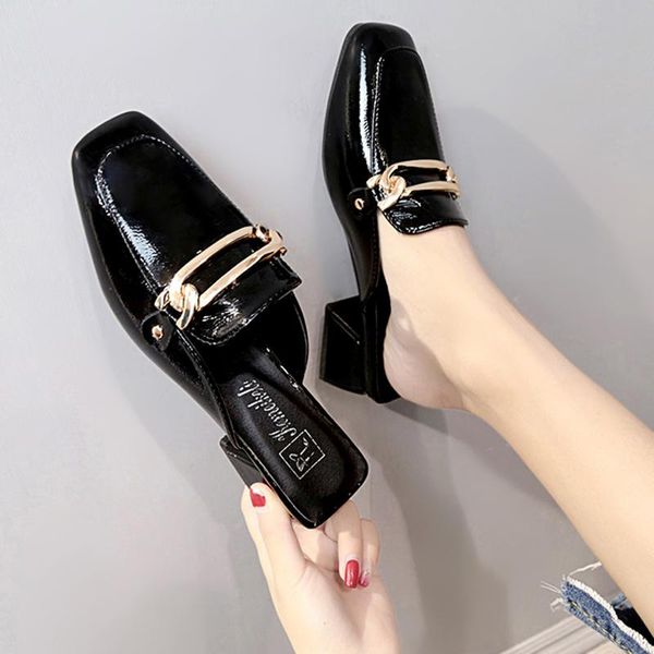 slippers women shoes metal chain mules square toe fashion dress leather non slip outdoor flip flops slides sandals, Black
slippers women shoes metal chain mules square toe fashion dress leather non slip outdoor flip flops slides sandals, Black