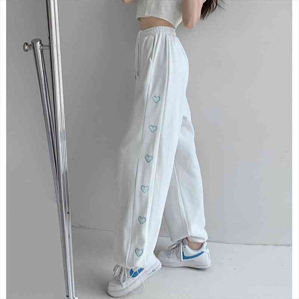 casual loose sweatpants thin womens pants straight leg long drawstring embroidery love bandage leggings, Black;white
casual loose sweatpants thin womens pants straight leg long drawstring embroidery love bandage leggings, Black;white