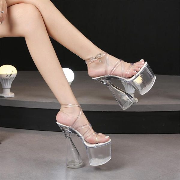 sandals woman open toe glow platform clear 17.5cm high heels cross strap party dress clubwear fashion summer wedding solid shoes, Black
sandals woman open toe glow platform clear 17.5cm high heels cross strap party dress clubwear fashion summer wedding solid shoes, Black