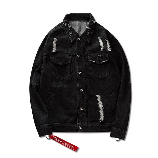 2 colors fashion jackets mens coars jacket denim back scratched sleeve letter broken jean printed designer kanye long afmup, Black
2 colors fashion jackets mens coars jacket denim back scratched sleeve letter broken jean printed designer kanye long afmup, Black