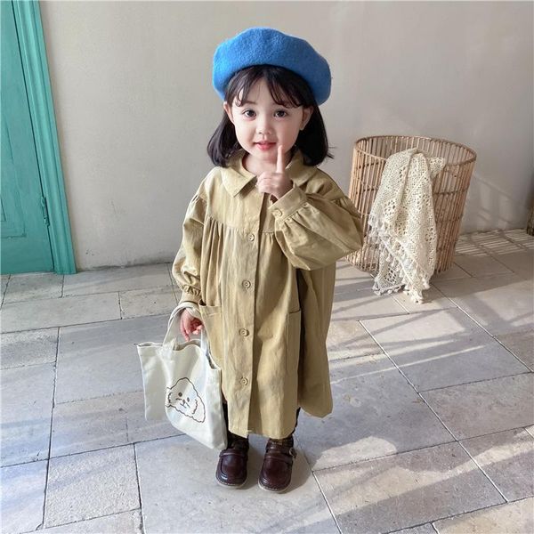 coat 2021 spring girl doll collar jacket baby casual loose single breasted trench, Blue;gray
coat 2021 spring girl doll collar jacket baby casual loose single breasted trench, Blue;gray