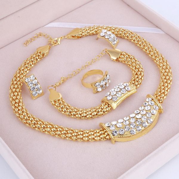 party accessories wedding gold jewelry sets for women pendant statement african beads crystal necklace earrings bracelet rings, Black
party accessories wedding gold jewelry sets for women pendant statement african beads crystal necklace earrings bracelet rings, Black