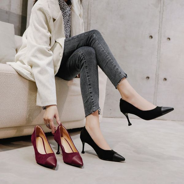 2021 new stiletto pointed at only in women's high-heeled shoes (two inches-eight inches) zelt, Black
2021 new stiletto pointed at only in women's high-heeled shoes (two inches-eight inches) zelt, Black