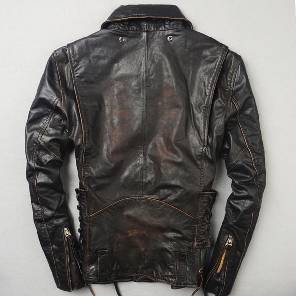men's leather & faux 2021 vintage brown biker diagonal zipper plus size 6xl genuine cowhide slim fit american motorcycle jacket, Black
men's leather & faux 2021 vintage brown biker diagonal zipper plus size 6xl genuine cowhide slim fit american motorcycle jacket, Black