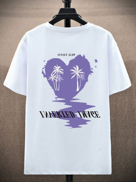 romwe guys tropical & letter graphic tee q64b#, White;black 
romwe guys tropical & letter graphic tee q64b#, White;black