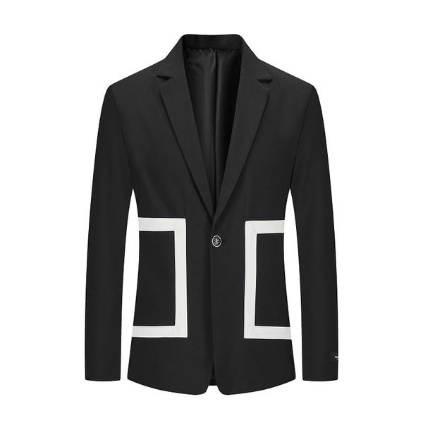 blazer men 2021 spring and autumn fashion casual men's pure color geometric pattern single button slim long sleeves men's suit, White;black
blazer men 2021 spring and autumn fashion casual men's pure color geometric pattern single button slim long sleeves men's suit, White;black
