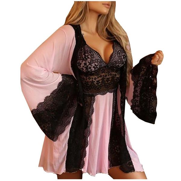 ladies nightdress embroidered lace mesh stitching nightgown two-piece lace hollow cross backless nightdress pajamas bath robe, White;black
ladies nightdress embroidered lace mesh stitching nightgown two-piece lace hollow cross backless nightdress pajamas bath robe, White;black