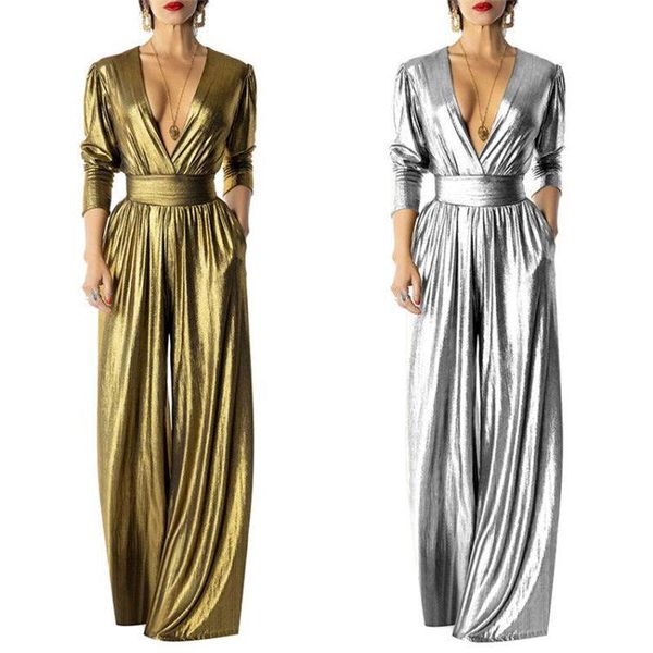 women's jumpsuits & rompers womens designer deep v long sleeve solid color fashion style ladies clothing, Black;white
women's jumpsuits & rompers womens designer deep v long sleeve solid color fashion style ladies clothing, Black;white