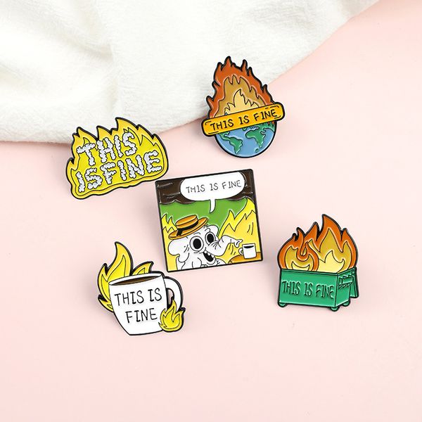 comics enamel pins this is fine dog fire meme badges fashion cartoon cute brooches for men women jewelry denim lapel badge wholesale, Gray
comics enamel pins this is fine dog fire meme badges fashion cartoon cute brooches for men women jewelry denim lapel badge wholesale, Gray