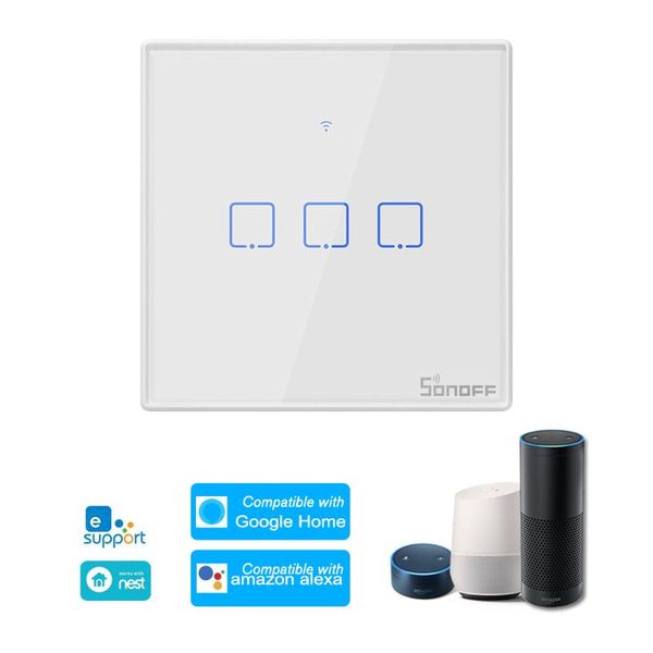 smart home control sonoff t2 tx wifi touch switch wall light 433mhz rf/voice/app/touch compatible with google alexa
smart home control sonoff t2 tx wifi touch switch wall light 433mhz rf/voice/app/touch compatible with google alexa