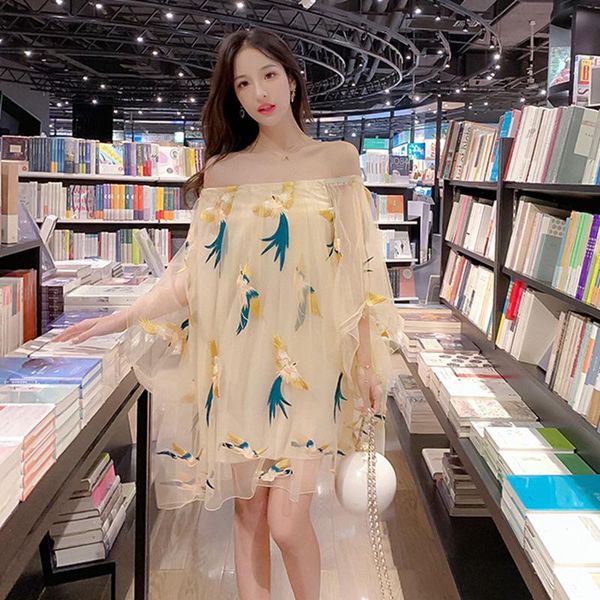 casual dresses summer women mesh embroidered slash neck batwing sleeve loose dress fashion mini woman holiday vestido, Black;gray
casual dresses summer women mesh embroidered slash neck batwing sleeve loose dress fashion mini woman holiday vestido, Black;gray