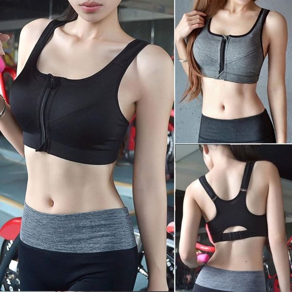 women zipper sports bras plus size 2xl wirepadded push up lady girls breathable fitness run gym yoga vest, White;black
women zipper sports bras plus size 2xl wirepadded push up lady girls breathable fitness run gym yoga vest, White;black