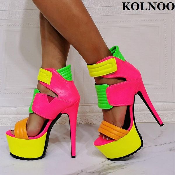 sandals kolnoo style handmade ladies high heels multicolored leather platform summer shoes evening club fashion, Black
sandals kolnoo style handmade ladies high heels multicolored leather platform summer shoes evening club fashion, Black