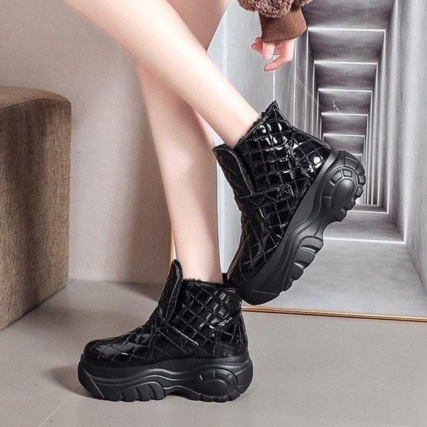 boots bottes femme 2021 winter shoes women's snow genuine leather keep warm cross-tied platform wedges ankle for women, Black
boots bottes femme 2021 winter shoes women's snow genuine leather keep warm cross-tied platform wedges ankle for women, Black