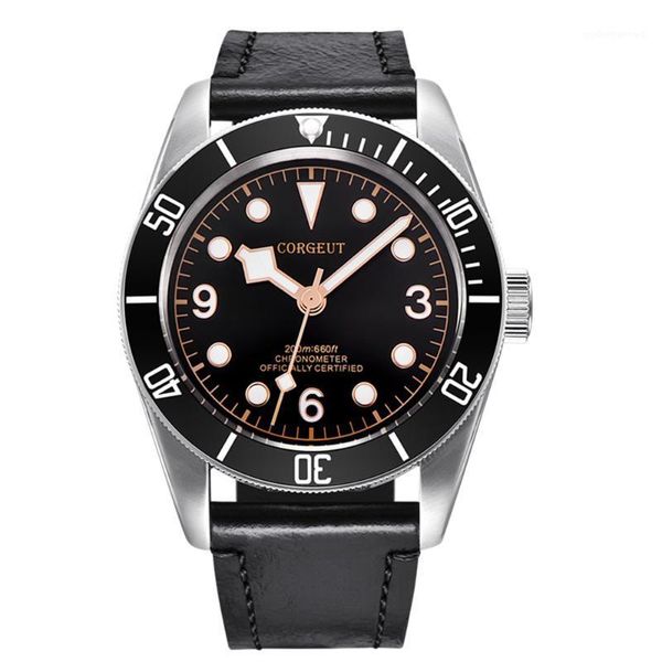wristwatches 41mm black dial miyota mechanical mens watch leather strap luxury luminous waterproof diver automatic wristwatch men, Slivery;brown
wristwatches 41mm black dial miyota mechanical mens watch leather strap luxury luminous waterproof diver automatic wristwatch men, Slivery;brown