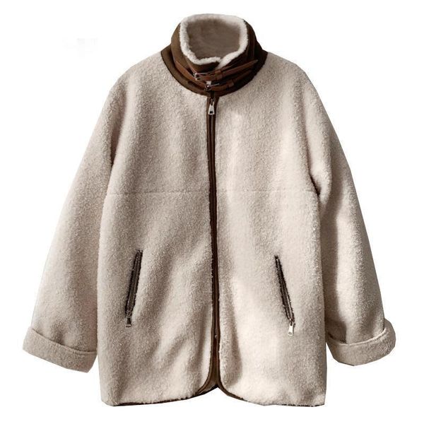 women's jackets zoulv 2021 winter long sleeve loose warm casual female coat thickening cotton lamb wool jacket woman, Black;brown
women's jackets zoulv 2021 winter long sleeve loose warm casual female coat thickening cotton lamb wool jacket woman, Black;brown