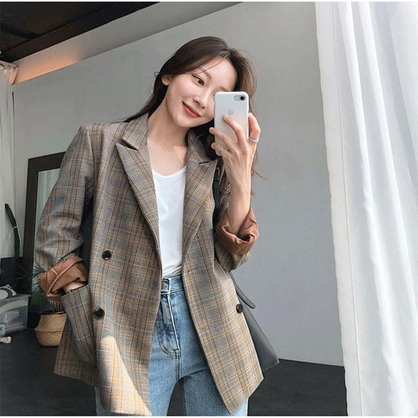 women's suits & blazers chic retro plaid suit autumn 2021 korean jacket net red casual, White;black
women's suits & blazers chic retro plaid suit autumn 2021 korean jacket net red casual, White;black