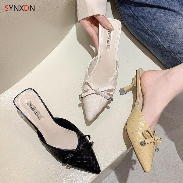 slippers wohdhe women mules designer bowknot sandals para mujer zapatos summer high heels flip flops elegant ladies slip on pumps, Black
slippers wohdhe women mules designer bowknot sandals para mujer zapatos summer high heels flip flops elegant ladies slip on pumps, Black
