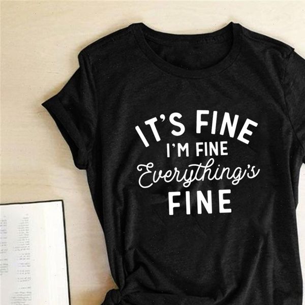 its fine im fine everythings fine printing t shirts women summer clothes graphic tees casual shirts for women sleeve plain, White
its fine im fine everythings fine printing t shirts women summer clothes graphic tees casual shirts for women sleeve plain, White