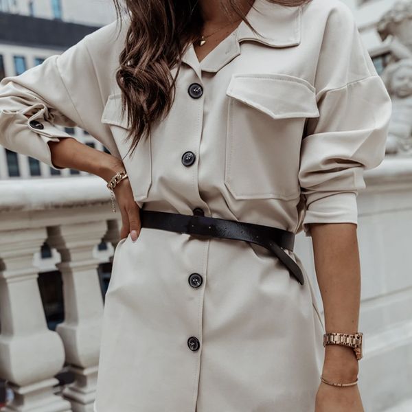 2021 women new fashion blouse casual turn-down collar long sleeve pockets belt single button solid basic streetwear md6s, White
2021 women new fashion blouse casual turn-down collar long sleeve pockets belt single button solid basic streetwear md6s, White