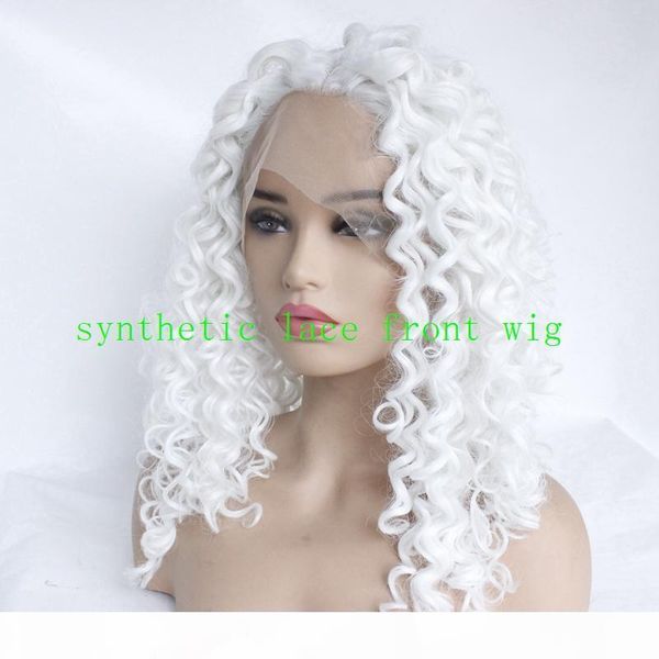 synthetic lace front wig curly synthetic hair heat resistant natural hairline middle part white wig women's medium length lace fron, Black
synthetic lace front wig curly synthetic hair heat resistant natural hairline middle part white wig women's medium length lace fron, Black
