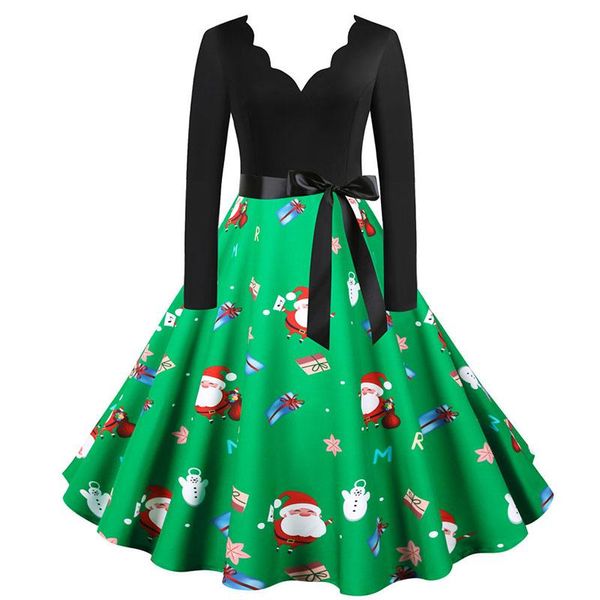 casual dresses winter women vintage christmas dress print swing elegant v neck year long sleeve party sundress robe, Black;gray
casual dresses winter women vintage christmas dress print swing elegant v neck year long sleeve party sundress robe, Black;gray