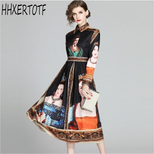 casual dresses 2021 spring runway dress women vintage oil painting print long maxi robe femme vestido, Black;gray
casual dresses 2021 spring runway dress women vintage oil painting print long maxi robe femme vestido, Black;gray