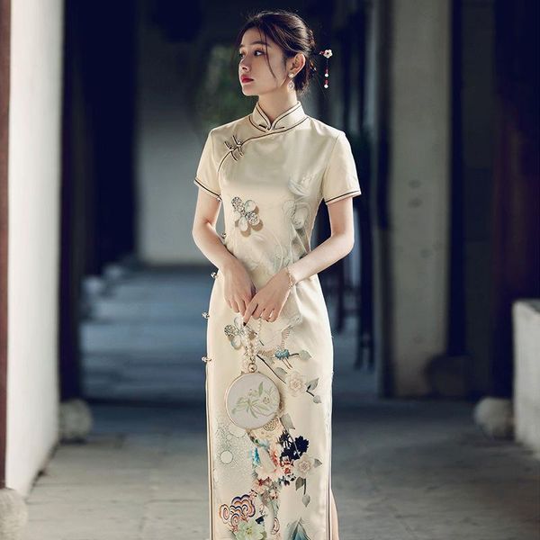 ethnic clothing girl qipao long chinese dress modern eleganti women traditional cheongsams hanfu robe orientale summer vintage vestido chino, Red
ethnic clothing girl qipao long chinese dress modern eleganti women traditional cheongsams hanfu robe orientale summer vintage vestido chino, Red